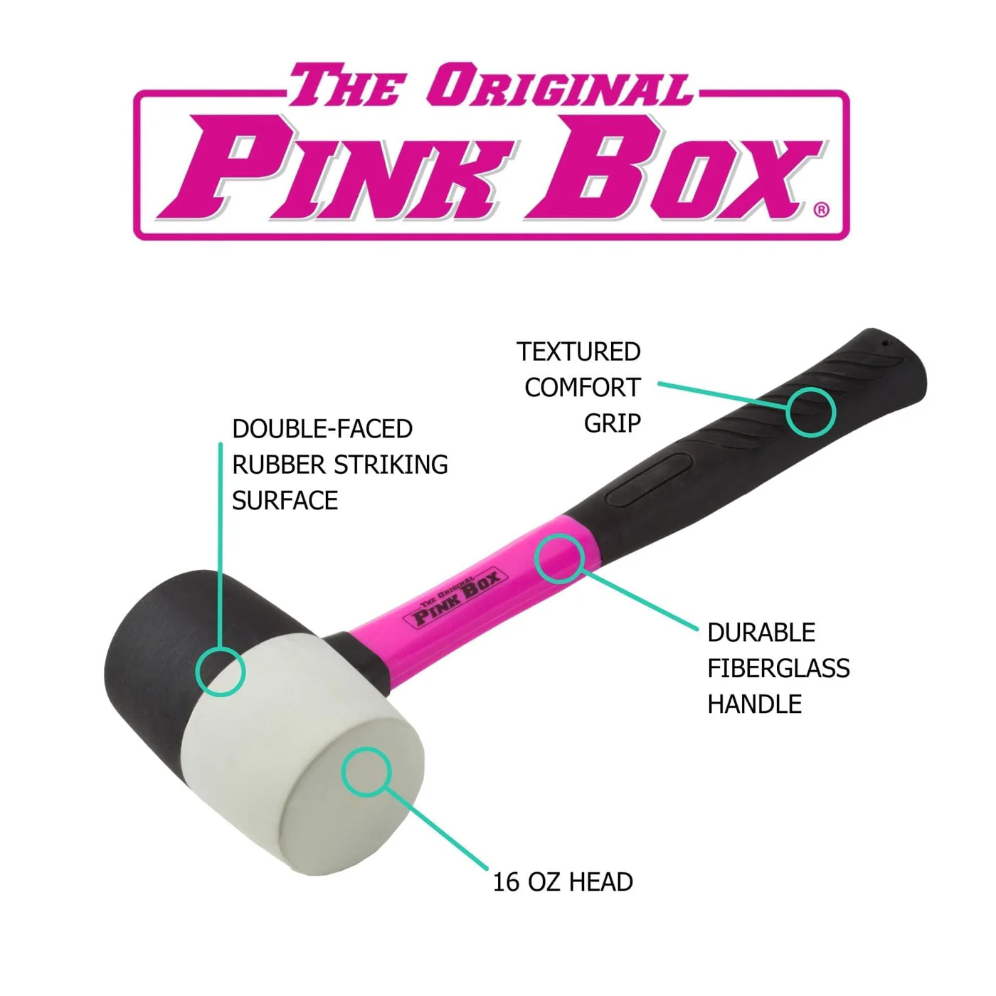 16-Ounce Dual-Face Rubber Mallet - Image 3