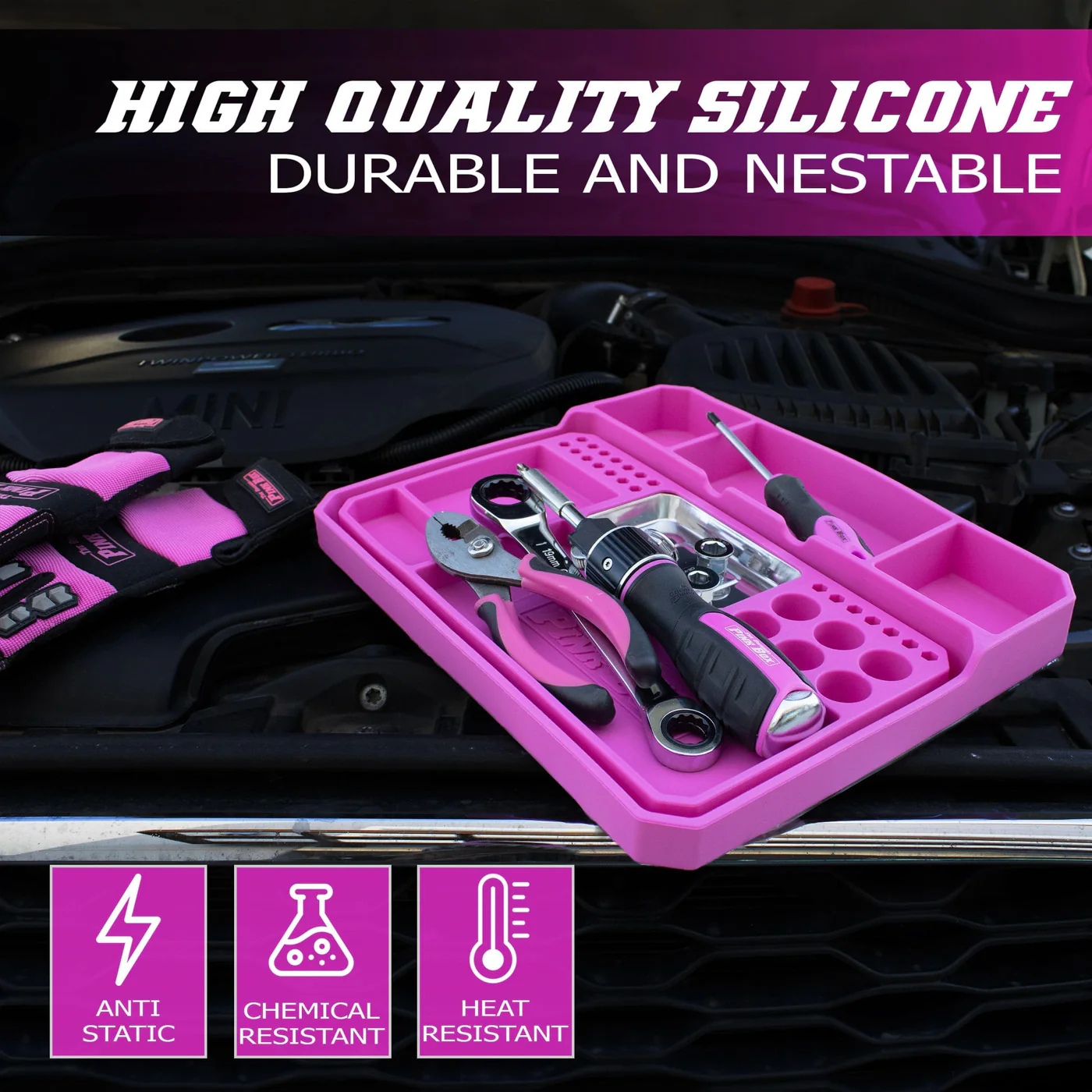 2-Piece Flexible Silicone Tool Tray Set - Image 8
