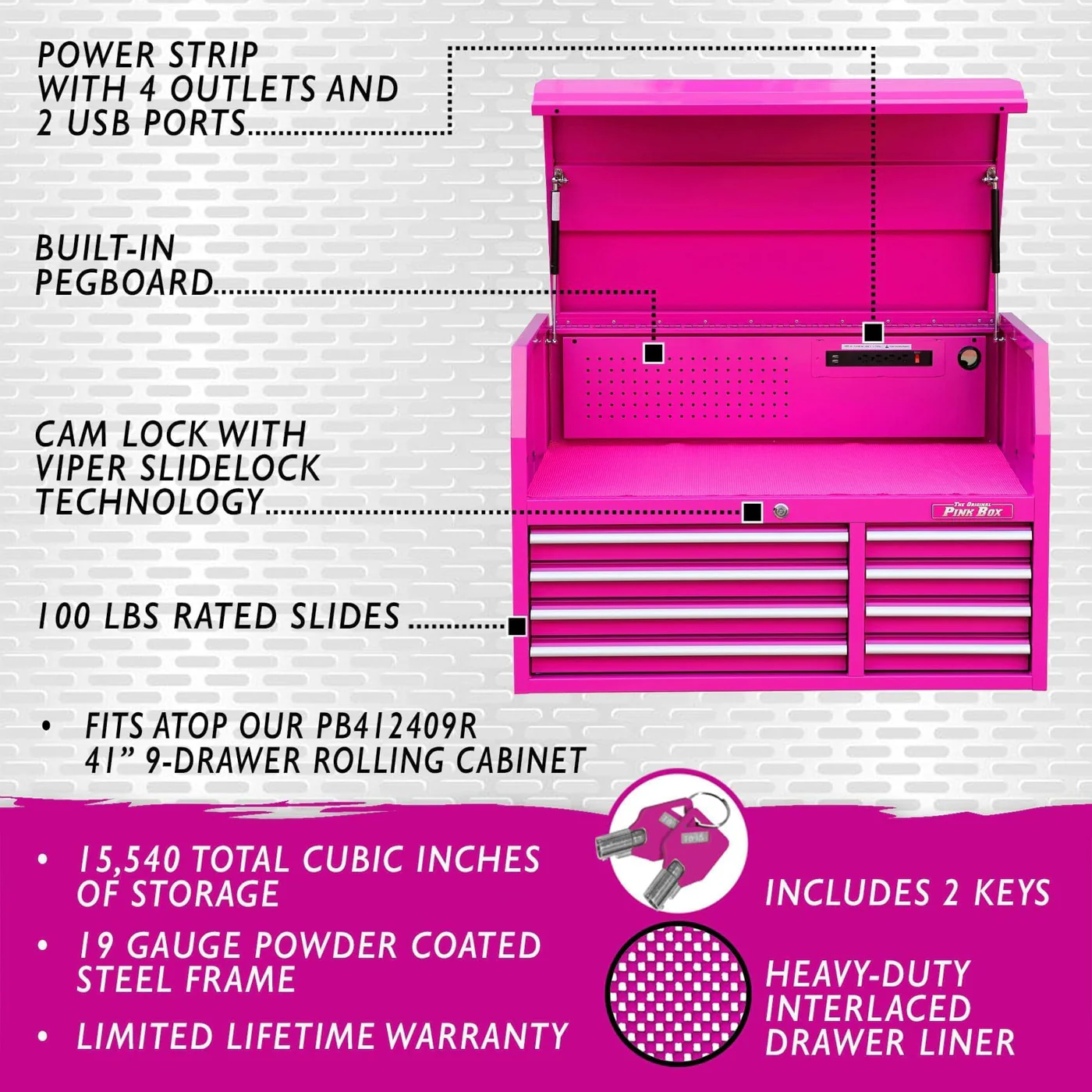 41-Inch 8-Drawer Top Chest - Image 10