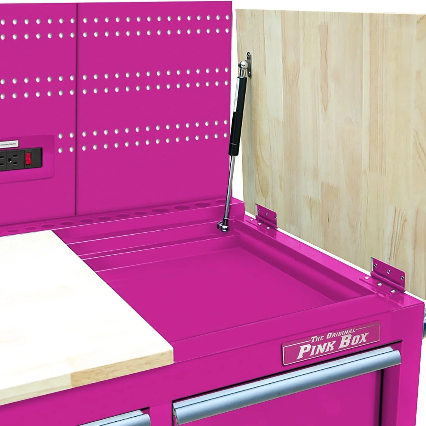 60-Inch 7-Drawer Rolling Workstation with Power Strip - Image 4